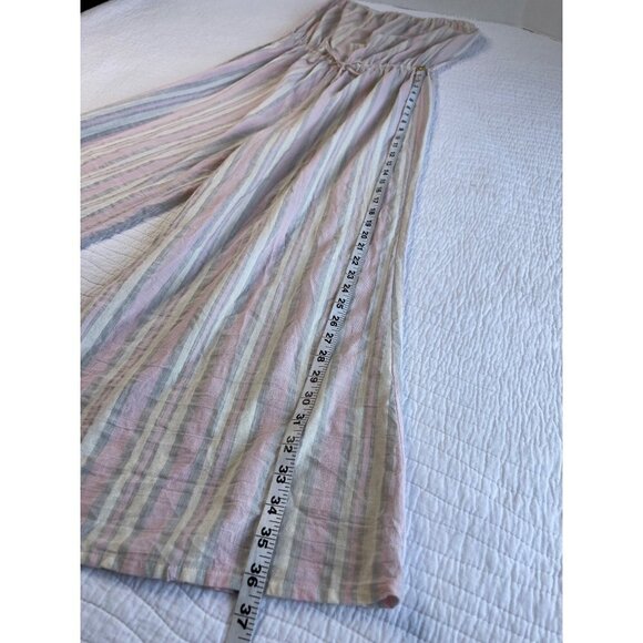 Blue Life SZ M-L Cotton Striped Sleeveless Jumpsuit Romper Cover-Up USA - Picture 10 of 11